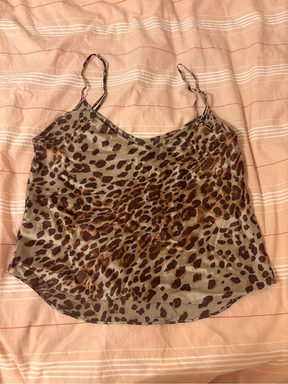 Reformation Leopard-Print Satin Cami in Brown and Tan